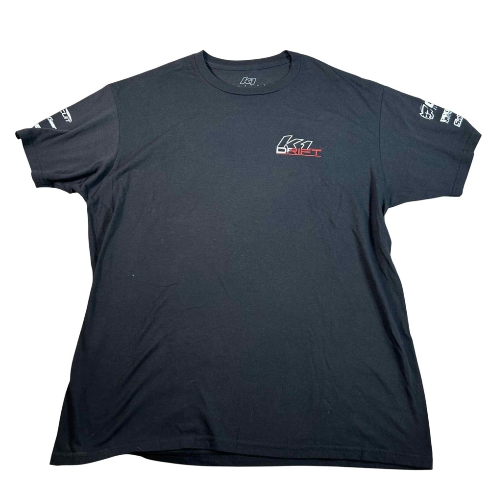 K1 Racing Drift Graphic T-Shirt Mens XL Black Short Sleeve Motorsport